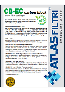 Atlas Filtri 1 Micron Carbon Block CBECCYST Chlorine Filter 20