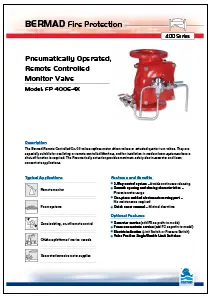 Bermad FP 400E-4X Pneumatically Operated Remote Controlled Monitor Valve
