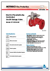 Bermad FP 400E-6D Electro-Pnuematically Controlled On-Off Deluge Valve