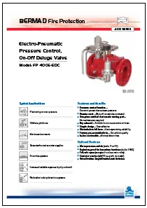 Bermad FP 400E-6DC Electro-Pneumatic Pressure Control, On-Off Deluge Valve