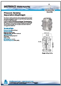 Bermad Model 35d Pressure Sensing Separation Diaphragm