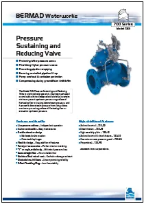 Bermad WW723 Pressure Sustaining and Reducing Valve