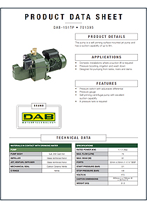 DAB-151TP Case Iron Jet Pump 415V Shallow Well  With Pressure Switch