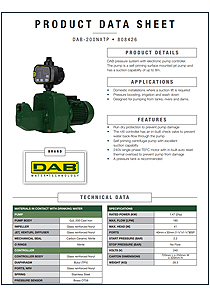 DAB 200NXTP Cast Iron Jet Pump With nXt Pro Controller