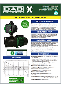 DAB JETCOM102NXT Technopolymer Self Priming Jet Pump with NxT Controller 