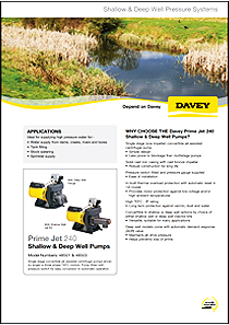 Davey 48501 Shallow / Deep Well Prime Jet Pump Brochure