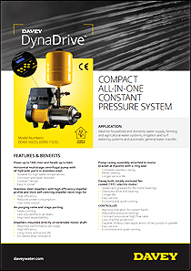 Davey DD90-11 DynaDrive Constant Pressure Pump Brochure