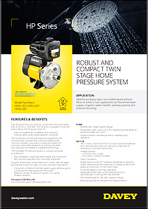 Davey HP45-05T Torrium2 Pressure Pump Brochure