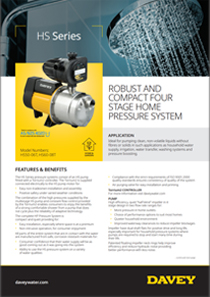 Davey HS50-06T Multistage Pressure Pump Brochure
