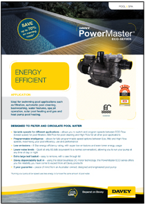 Davey PowerMaster® Eco PMECO Pool Pump Brochure