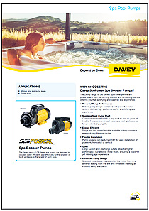 Davey SpaPower® QB2002 Spa Booster Pump Brochure