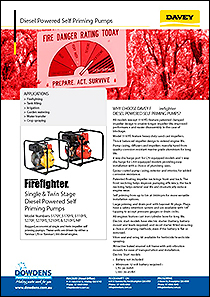Davey 5210YE-HP Diesel Engine Driven Firefighter Pump Brochure